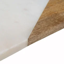 Tábua de cozinha em mármore e madeira 15x30cm