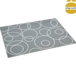 Tábua de cozinha em vidro decorada
