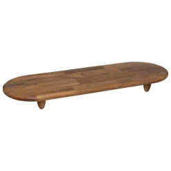 Tábua oval castanha em madeira 70x25cm