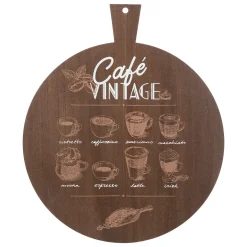 Tábua Redonda Castanha Decoração Café Em MDF