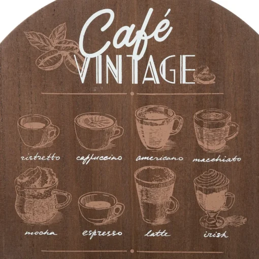 Tábua Redonda Castanha Decoração Café Em MDF