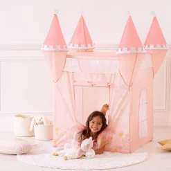 Tenda pop-up castelo rosa