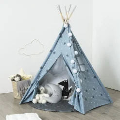 Tenda TIPI azul com estrelas