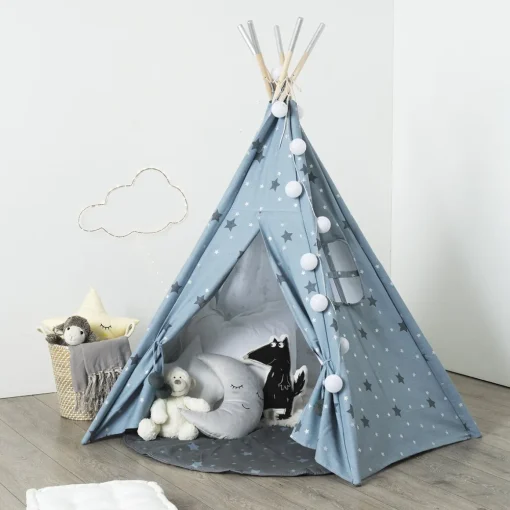 Tenda TIPI azul com estrelas