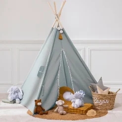 Tenda TIPI azul com pompons RAINBOW