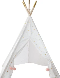 Tenda TIPI dourada e branca 130x160cm