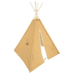 Tenda TIPI ocre com pompons RAINBOW