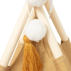 Tenda TIPI ocre com pompons RAINBOW
