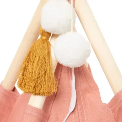 Tenda TIPI rosa com pompons rainbow