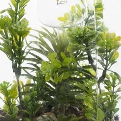 Terrário com planta artificial 31cm