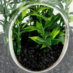 Terrário em vidro com plantas artificiais NALY