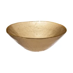 Tigela ATHENA dourada em vidro 15cm