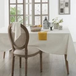 Toalha de mesa CHAMBRAY branca em algodão 140x240cm