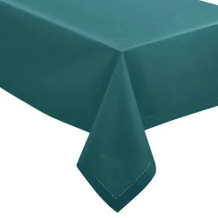 Toalha de mesa CHAMBRAY verde esmeralda em algodão 140x240cm