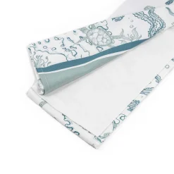 Toalha de mesa OCEAN LIFE azul em algodão 140x240cm