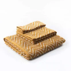 Toalha de mãos tribo ocre em algodão 50x100cm