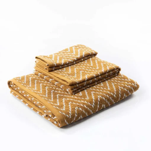 Toalha de mãos tribo ocre em algodão 50x100cm