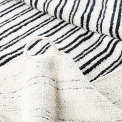 Toalha lençol de banho LINE branco e preto algodão 100x150cm