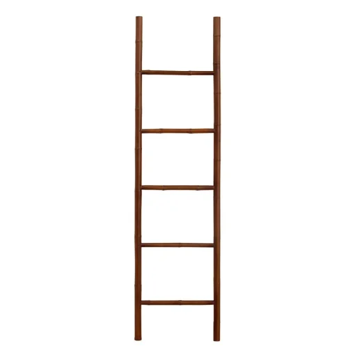 Toalheiro escada castanho em bambu 170cm