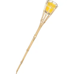 Tocha em bambu com vela citronela 76cm