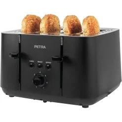 Torradeira Petra preta mate para 4 fatias