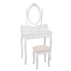 Toucador LILLIOU mdf branco com banco