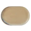 Travessa oval CIES bege em porcelana 20x30cm