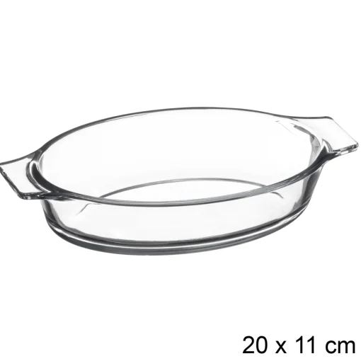 Travessa oval de vidro 20cm