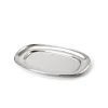 Travessa oval em inox 18,5x25cm