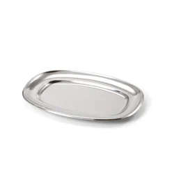 Travessa oval em inox 18,5x25cm