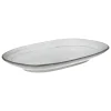 Travessa oval FLOWER cinza 21x37cm