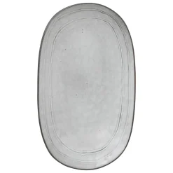 Travessa oval FLOWER cinza 21x37cm