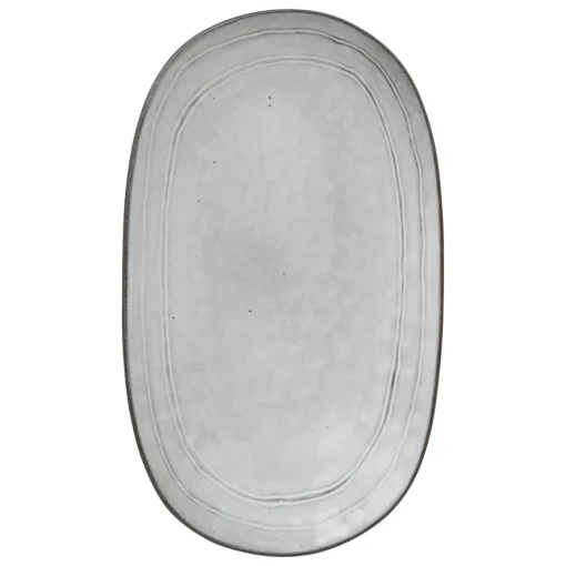 Travessa oval FLOWER cinza 21x37cm