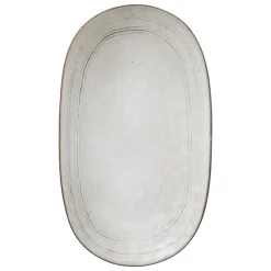 Travessa oval FLOWER cinza 18x30cm