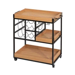 Trolley ILUN preto com 3 prateleiras