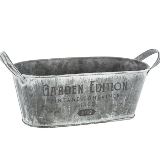 Vaseira GARDEN EDITION cinza em zinco 33cm