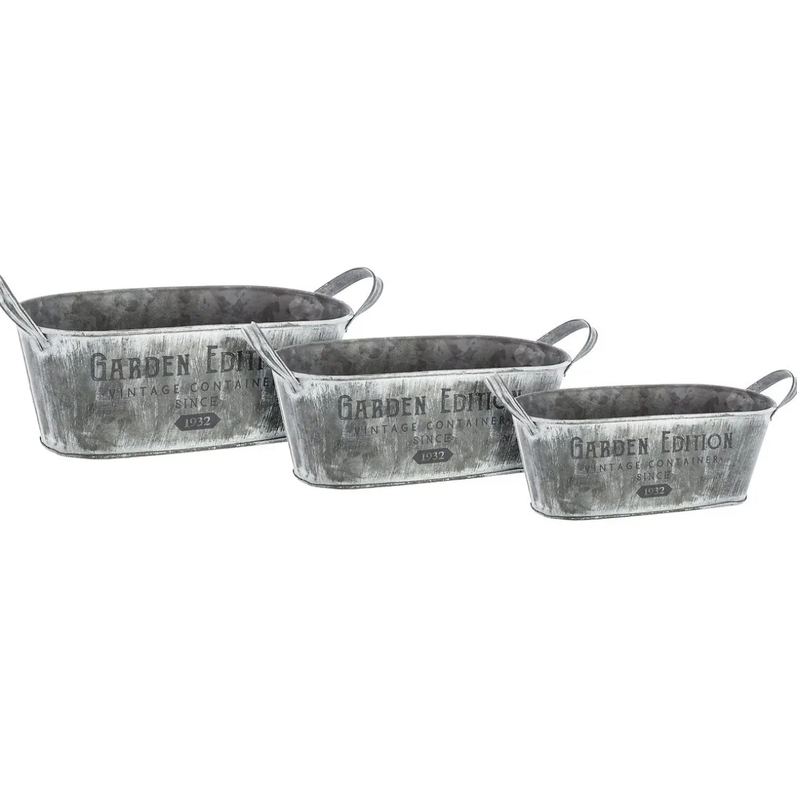 Vaseira GARDEN EDITION cinza em zinco 25,5cm