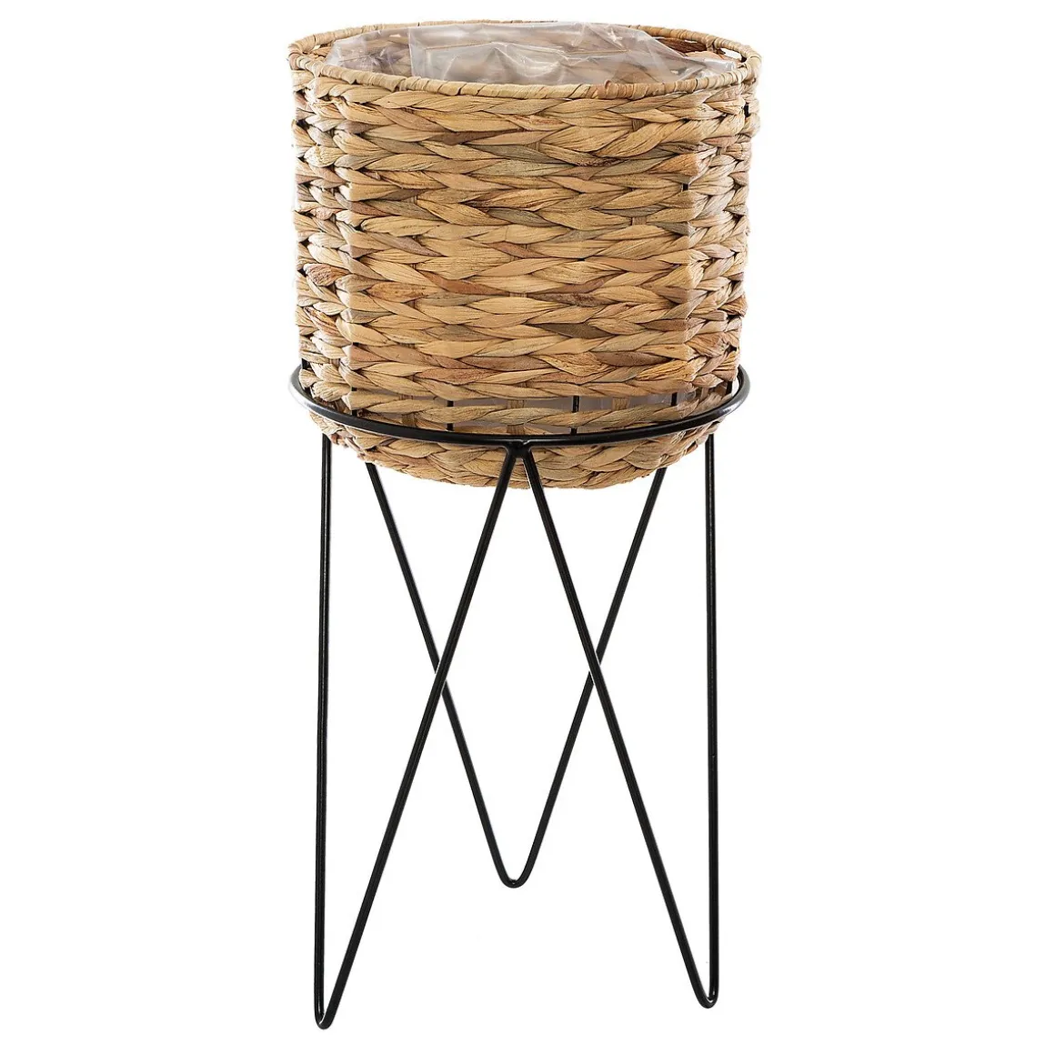 Vaseira NEELA bege em jacinto de água 53cm