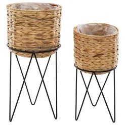 Vaseira NEELA bege em jacinto de água 53cm