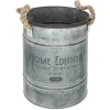 Vaseira redonda HOME EDITION cinza em zinco 22,5cm