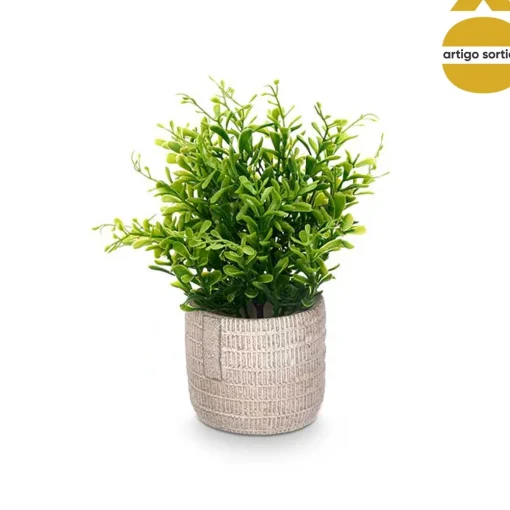 Vasinho com planta artificial 18cm