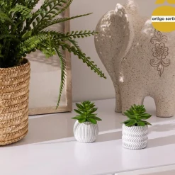 Vasinho com planta suculenta artificial 7cm