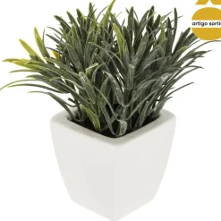 Vasinho de cerâmica com planta artificial verde