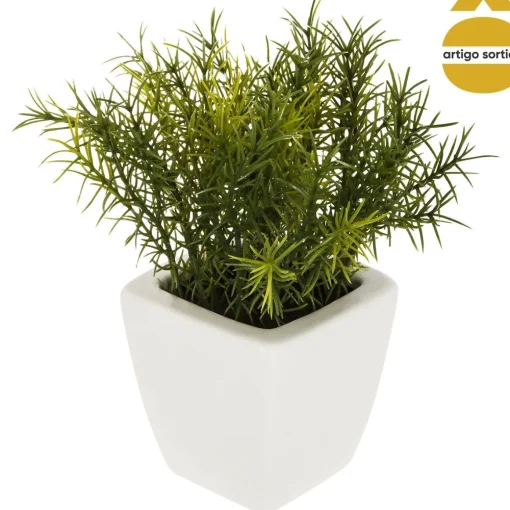 Vasinho de cerâmica com planta artificial verde