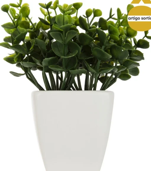 Vasinho de cerâmica com planta artificial verde