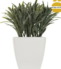 Vasinho de cerâmica com planta artificial verde