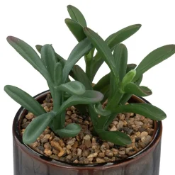 Vasinho de cerâmica preto com planta artificial CARAVANE