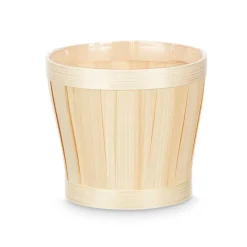 Vaso bege em bambu 15cm