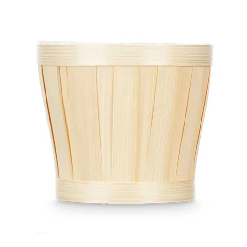 Vaso bege em bambu 15cm