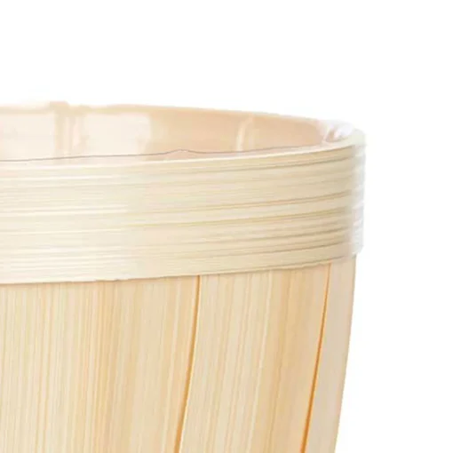 Vaso bege em bambu 15cm